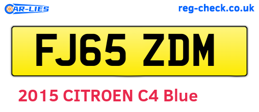 FJ65ZDM are the vehicle registration plates.