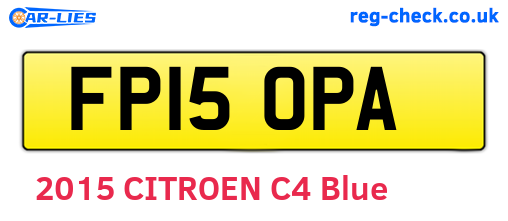 FP15OPA are the vehicle registration plates.