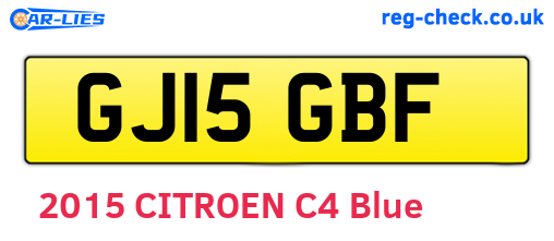 GJ15GBF are the vehicle registration plates.