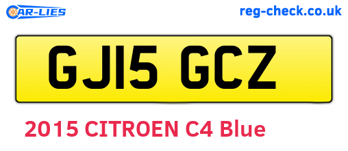 GJ15GCZ are the vehicle registration plates.
