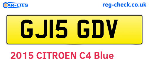 GJ15GDV are the vehicle registration plates.