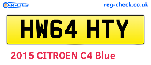HW64HTY are the vehicle registration plates.
