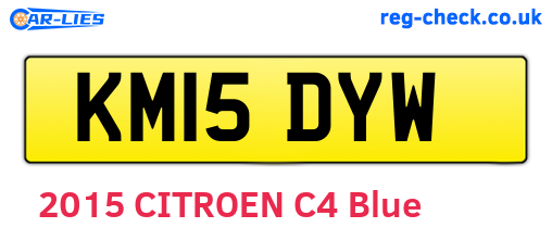 KM15DYW are the vehicle registration plates.