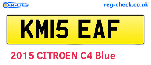 KM15EAF are the vehicle registration plates.