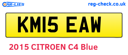 KM15EAW are the vehicle registration plates.