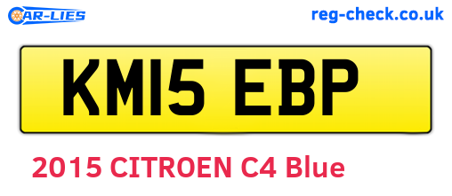 KM15EBP are the vehicle registration plates.