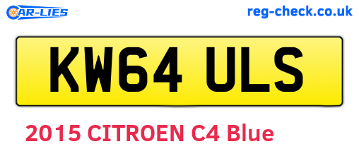 KW64ULS are the vehicle registration plates.
