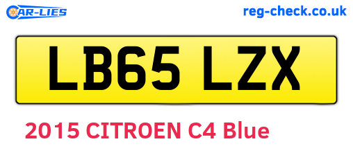 LB65LZX are the vehicle registration plates.