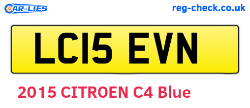 LC15EVN are the vehicle registration plates.