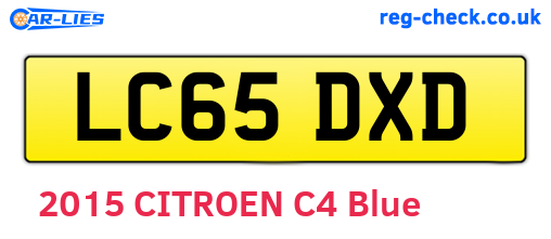LC65DXD are the vehicle registration plates.