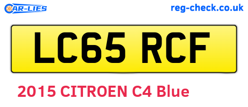 LC65RCF are the vehicle registration plates.