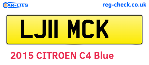 LJ11MCK are the vehicle registration plates.