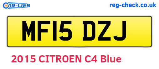 MF15DZJ are the vehicle registration plates.
