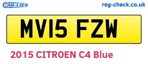 MV15FZW are the vehicle registration plates.