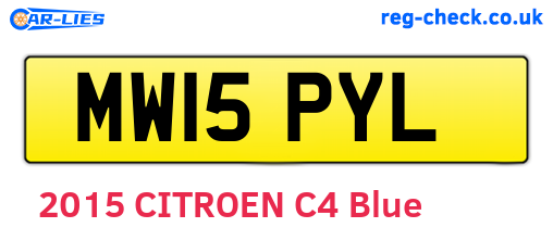 MW15PYL are the vehicle registration plates.