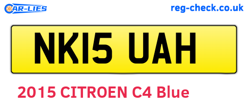 NK15UAH are the vehicle registration plates.