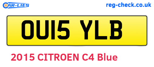 OU15YLB are the vehicle registration plates.