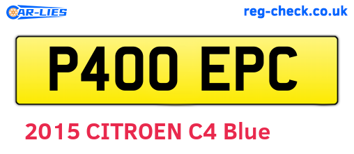 P400EPC are the vehicle registration plates.