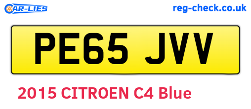 PE65JVV are the vehicle registration plates.