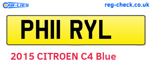 PH11RYL are the vehicle registration plates.