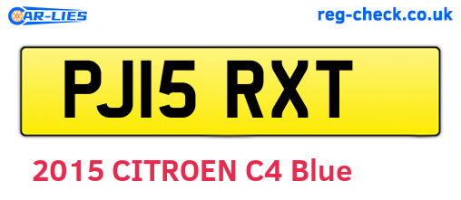 PJ15RXT are the vehicle registration plates.