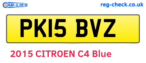 PK15BVZ are the vehicle registration plates.