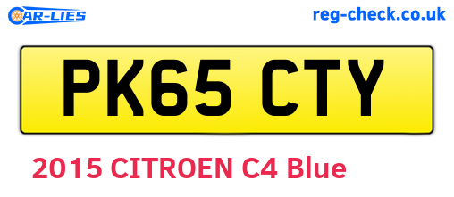 PK65CTY are the vehicle registration plates.