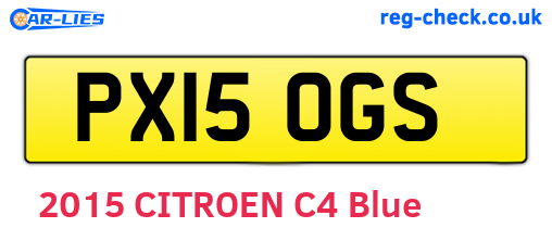 PX15OGS are the vehicle registration plates.