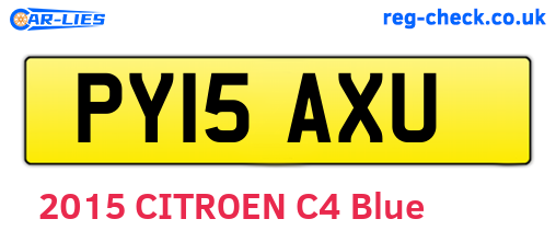PY15AXU are the vehicle registration plates.