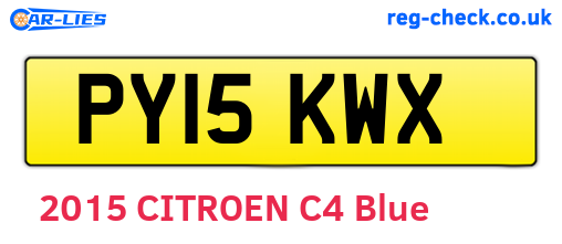 PY15KWX are the vehicle registration plates.