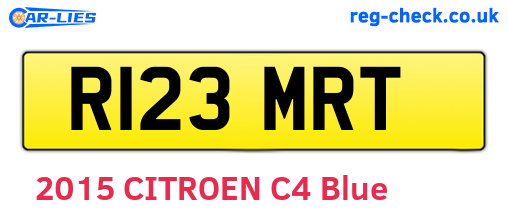 R123MRT are the vehicle registration plates.