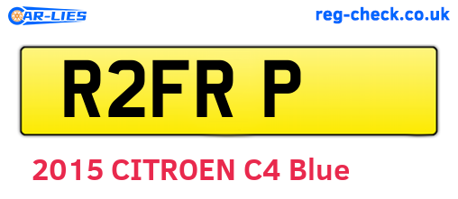 R2FRP are the vehicle registration plates.