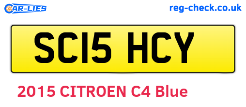 SC15HCY are the vehicle registration plates.