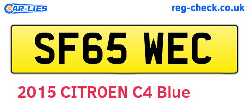SF65WEC are the vehicle registration plates.