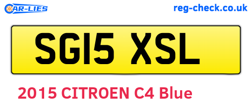 SG15XSL are the vehicle registration plates.