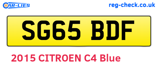 SG65BDF are the vehicle registration plates.