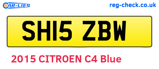 SH15ZBW are the vehicle registration plates.