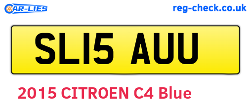 SL15AUU are the vehicle registration plates.