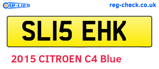SL15EHK are the vehicle registration plates.