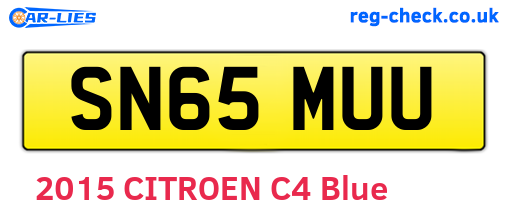SN65MUU are the vehicle registration plates.