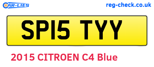 SP15TYY are the vehicle registration plates.