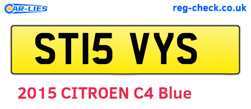 ST15VYS are the vehicle registration plates.