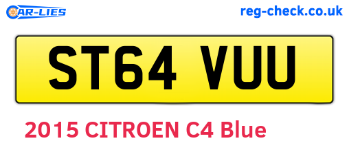 ST64VUU are the vehicle registration plates.