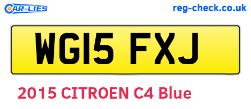 WG15FXJ are the vehicle registration plates.