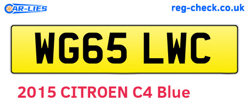 WG65LWC are the vehicle registration plates.