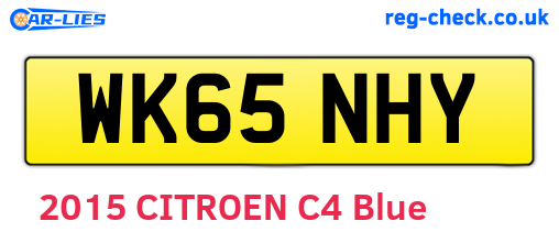 WK65NHY are the vehicle registration plates.