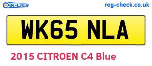WK65NLA are the vehicle registration plates.