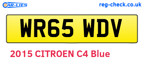 WR65WDV are the vehicle registration plates.