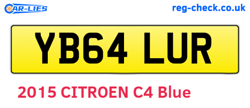 YB64LUR are the vehicle registration plates.