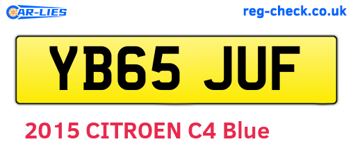 YB65JUF are the vehicle registration plates.
